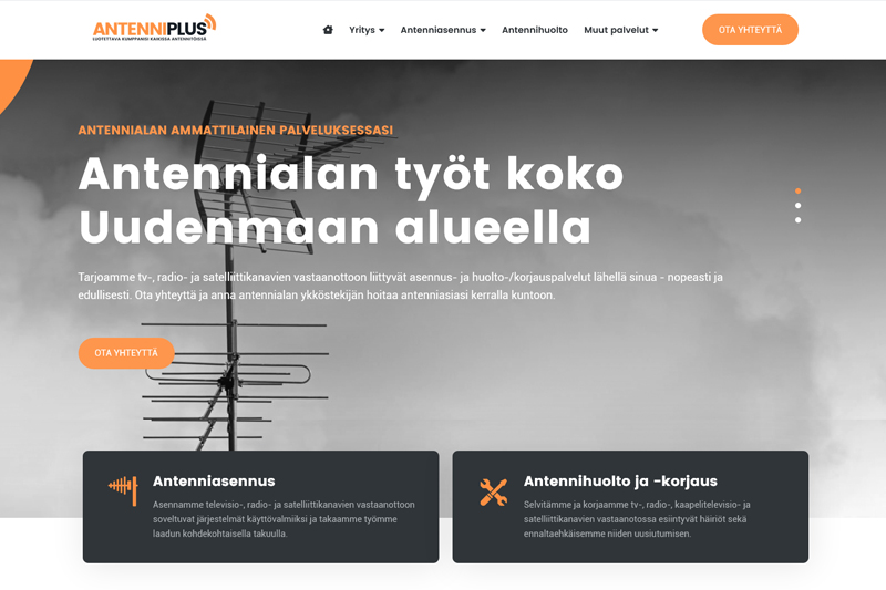 Kuvakaappaus antenniplus.fi sivustolta